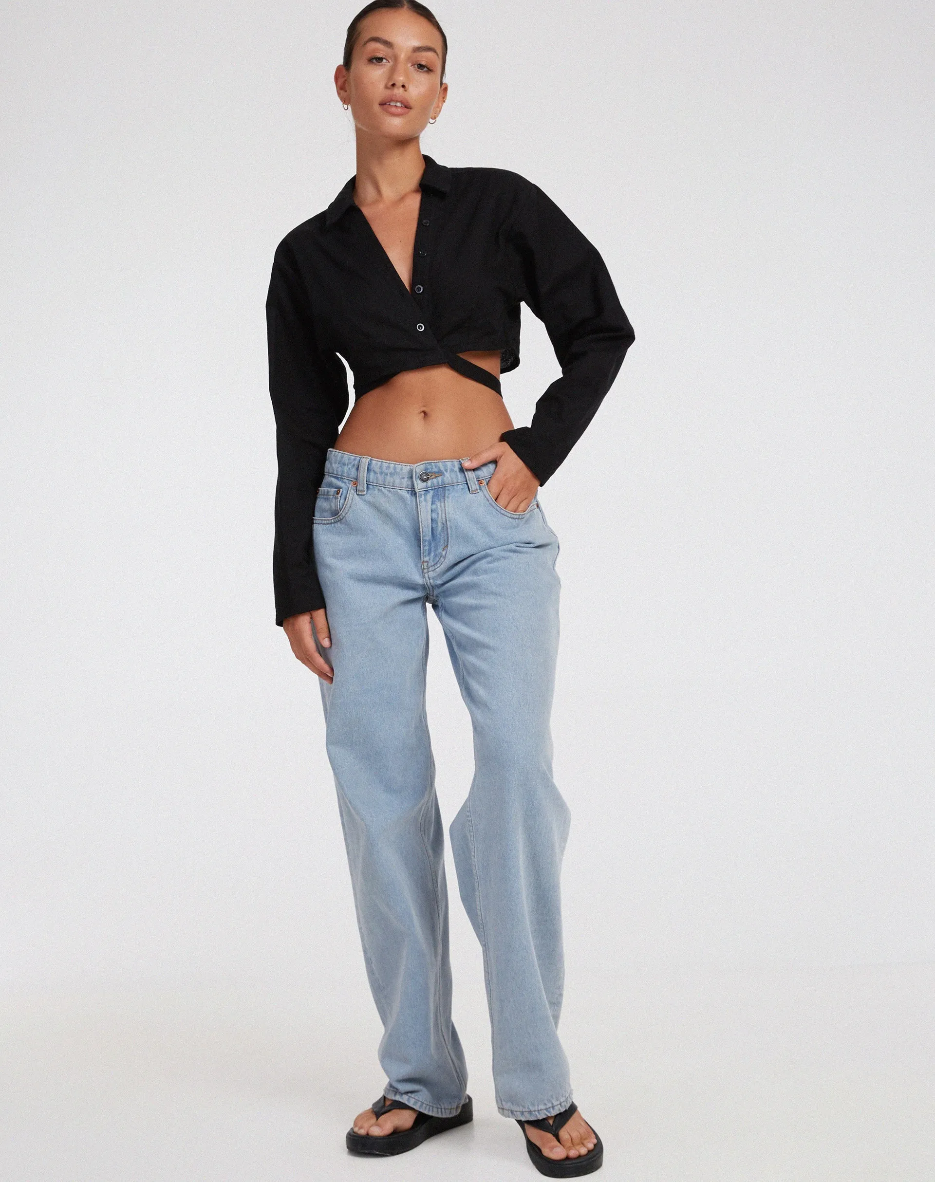 Elyse Crop Top in Rami Black