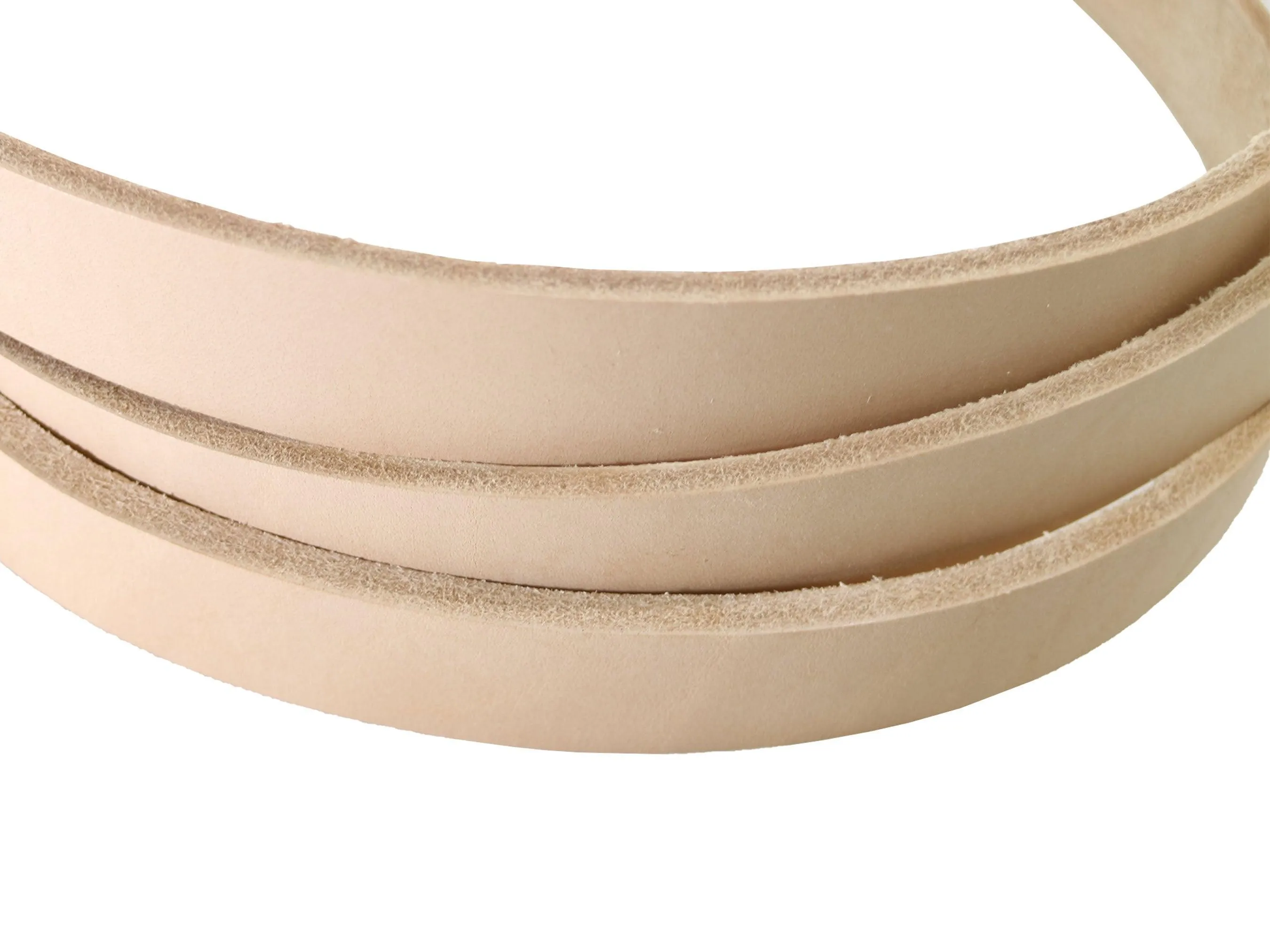 Extra Heavy 10oz-14oz Natural Vegetable Tanned Leather Strips, 60-72” in Length, Premium Grade Cowhide