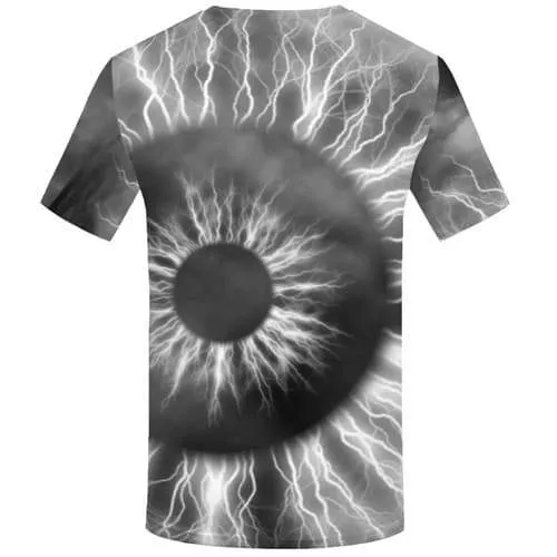 Eye T shirts Men Lightning T-shirts Graphic Psychedelic Tshirts Cool Gray T shirts Funny Galaxy Space Tshirt Anime Short Sleeve