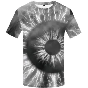 Eye T shirts Men Lightning T-shirts Graphic Psychedelic Tshirts Cool Gray T shirts Funny Galaxy Space Tshirt Anime Short Sleeve