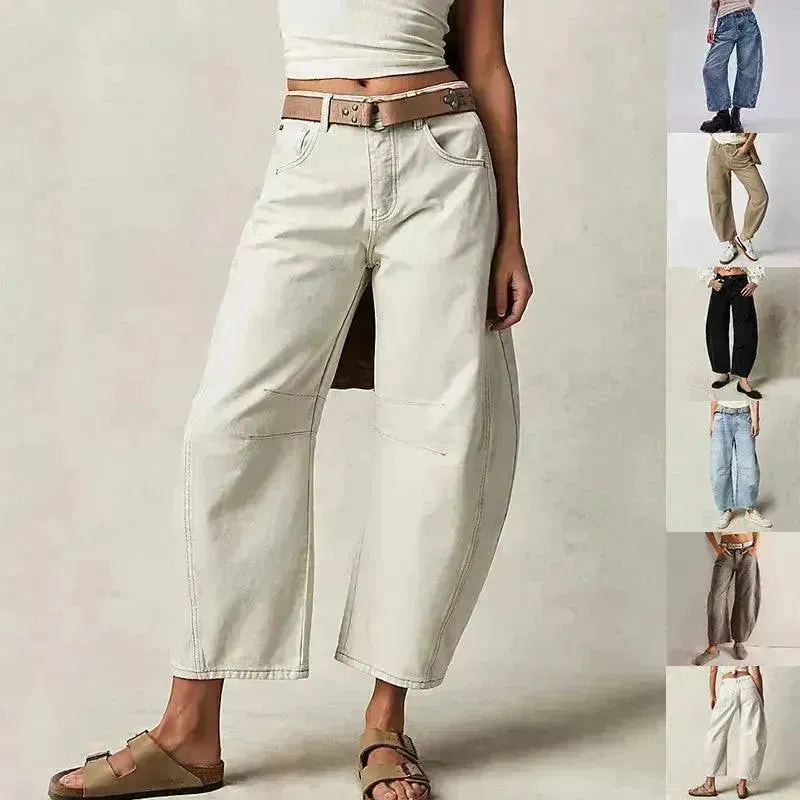 Fashion Loose Wide-leg Pants Summer Sports Straight  Casual Cotton Trousers Women's Trouser Pant