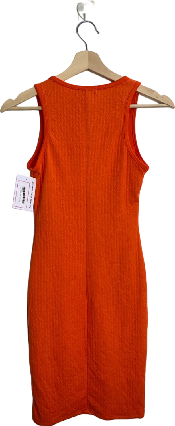 Fashion Nova Orange Ribbed Bodycon Dress S