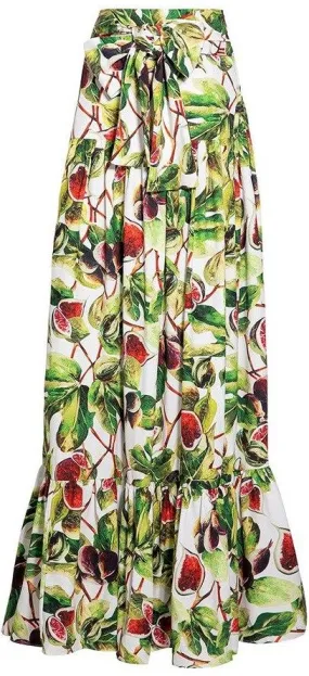 Fig Print Maxi Skirt