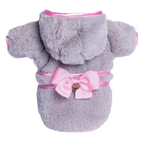 Fluffy Bow Dog Coat Baby Pink