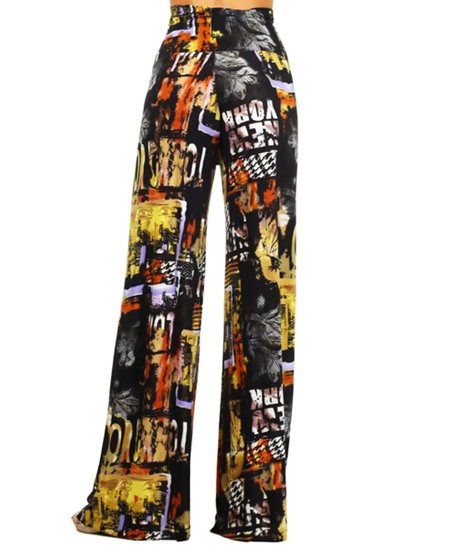 Foldover Palazzo Pants New York New York Yellow