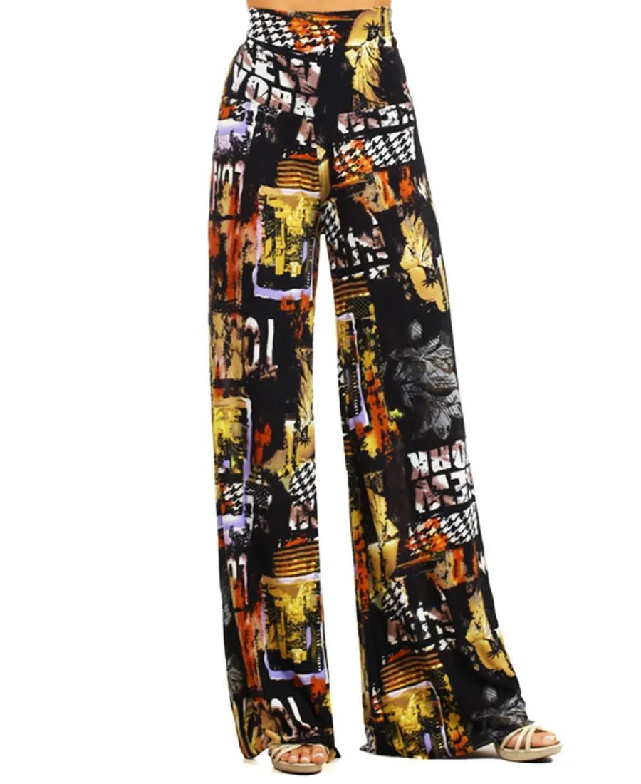 Foldover Palazzo Pants New York New York Yellow