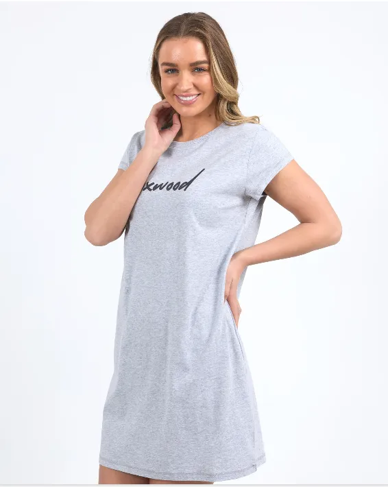 Foxwood Signature Tee Dress - Grey Marble