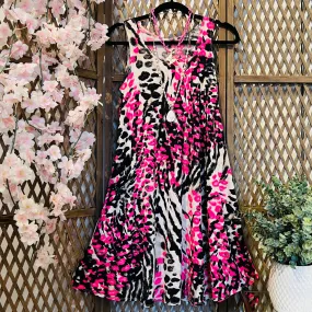 Fuchsia/Black Cheetah Print Dress