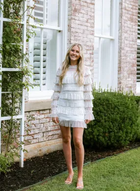 Gabby Ruffle Tier Dress White