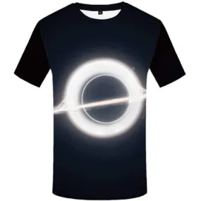 Galaxy T-shirt Men Moon Tshirt Printed Black Hole Tshirt Anime Space T-shirts 3d Black Tshirts Casual Short Sleeve Hip hop Mens