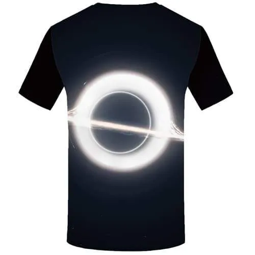 Galaxy T-shirt Men Moon Tshirt Printed Black Hole Tshirt Anime Space T-shirts 3d Black Tshirts Casual Short Sleeve Hip hop Mens