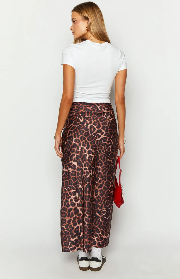 Genevieve Leopard Print Maxi Skirt