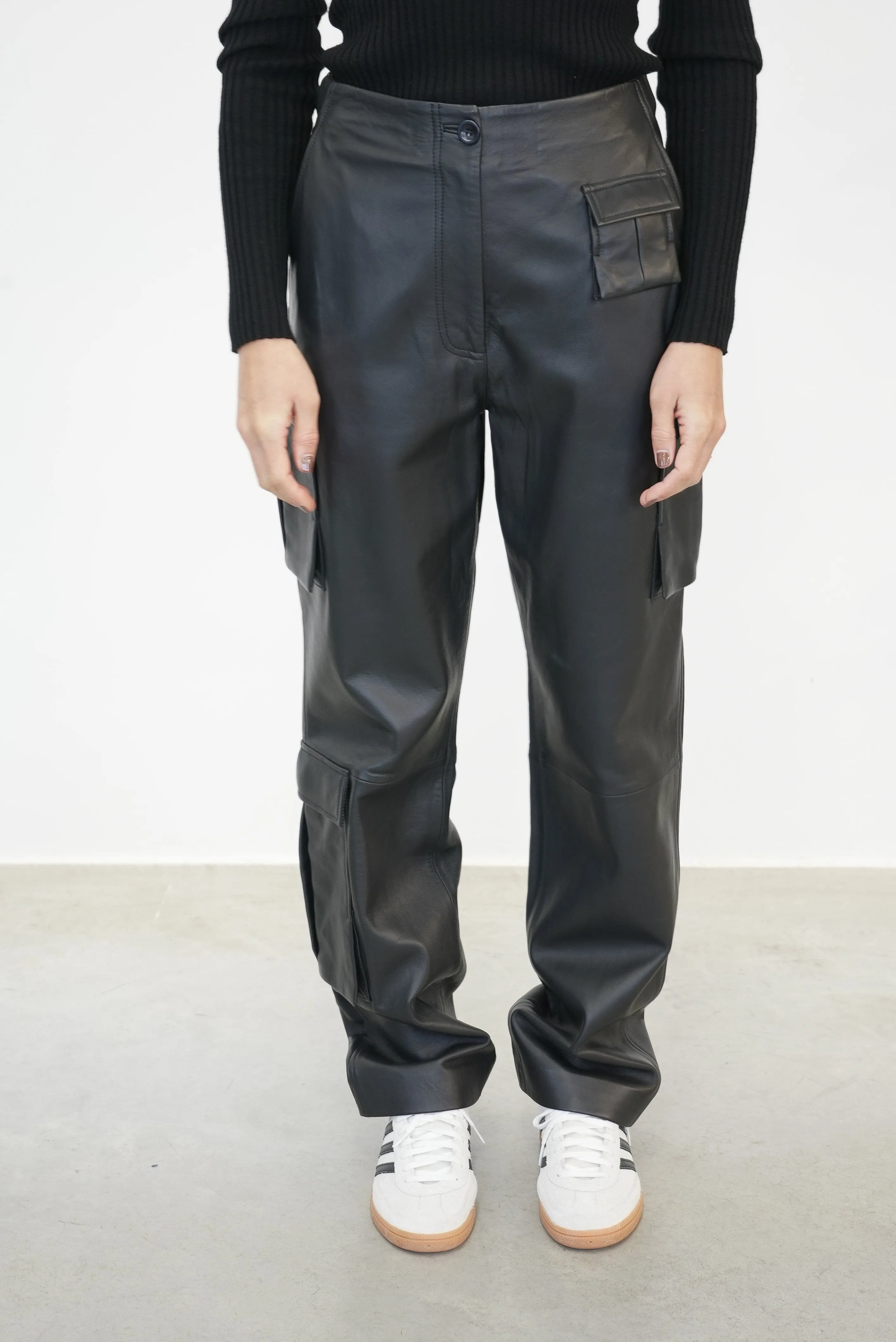 GINA CARGO LEATHER PANTS