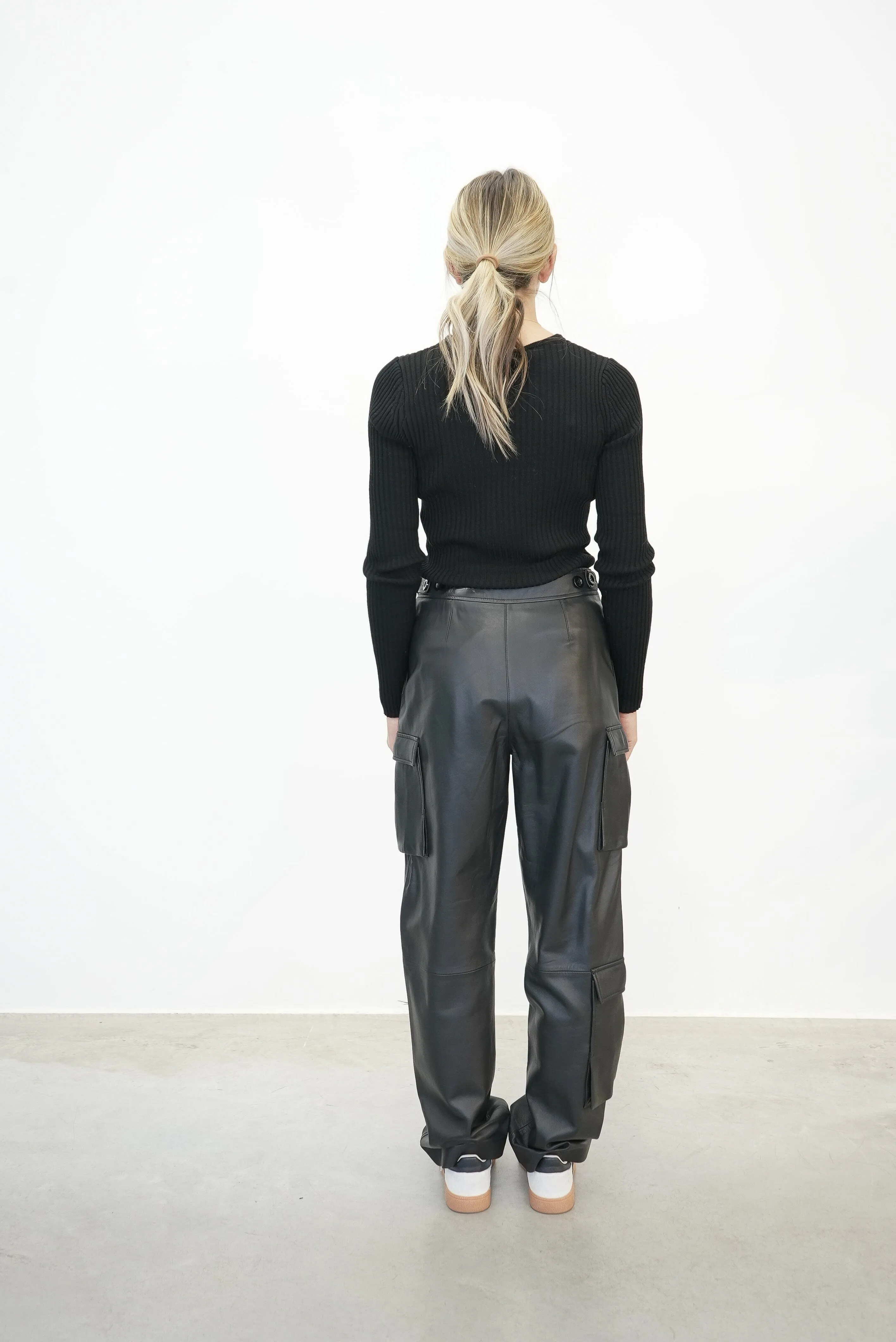 GINA CARGO LEATHER PANTS