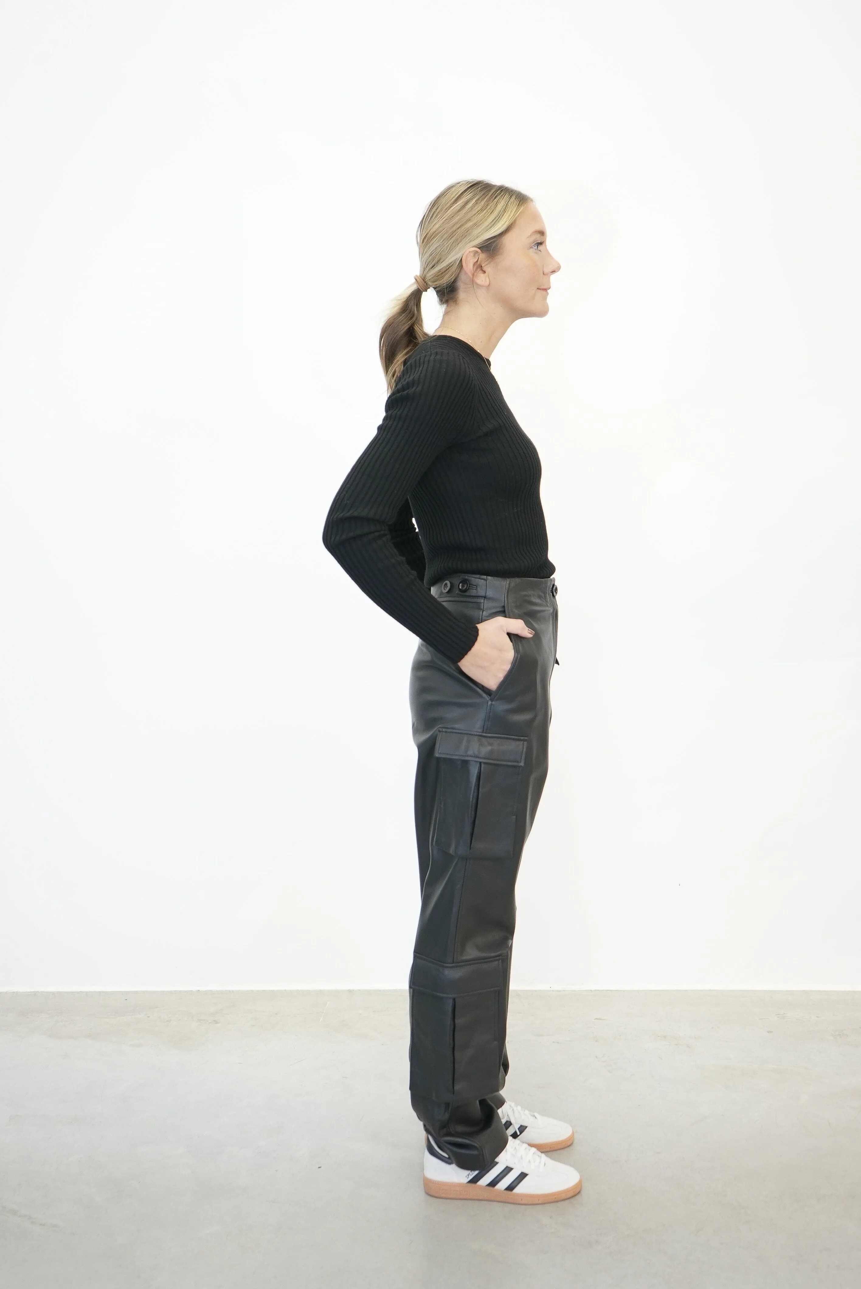 GINA CARGO LEATHER PANTS