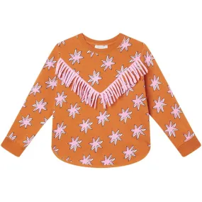 Girls Orange Cosmic Star Sweatshirt