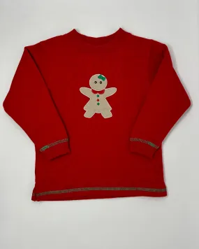 Girls Red Sweatshirt w/ Gingerbread Girl