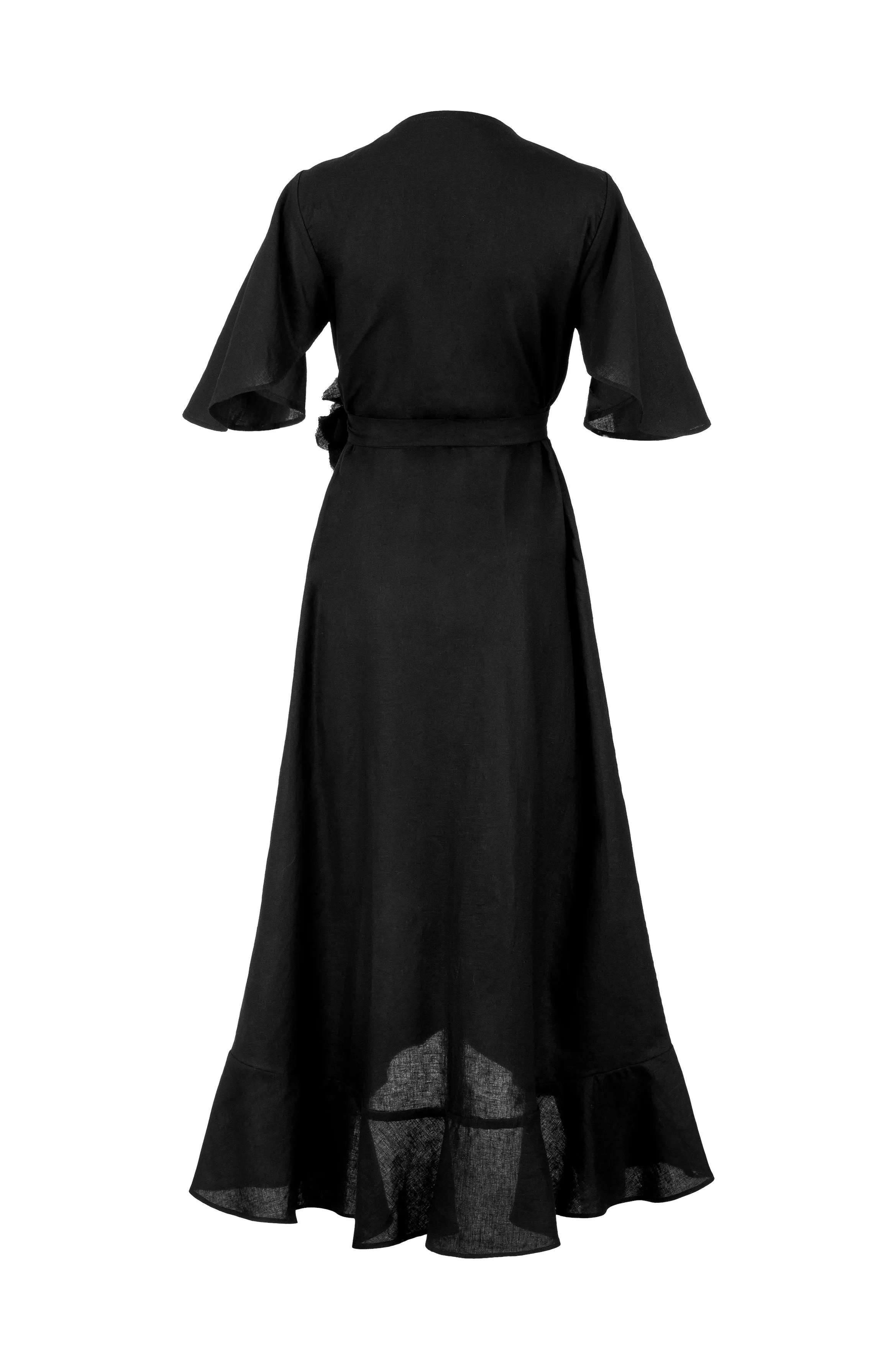 Gol Wrap Dress - Black by RosewaterHouse