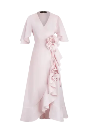 Gol Wrap Dress - Pink by RosewaterHouse