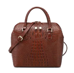 Grace Croc Embossed Leather Handbag