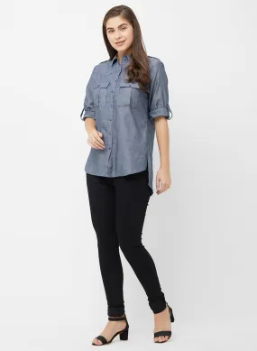 Grey High Low Shirt