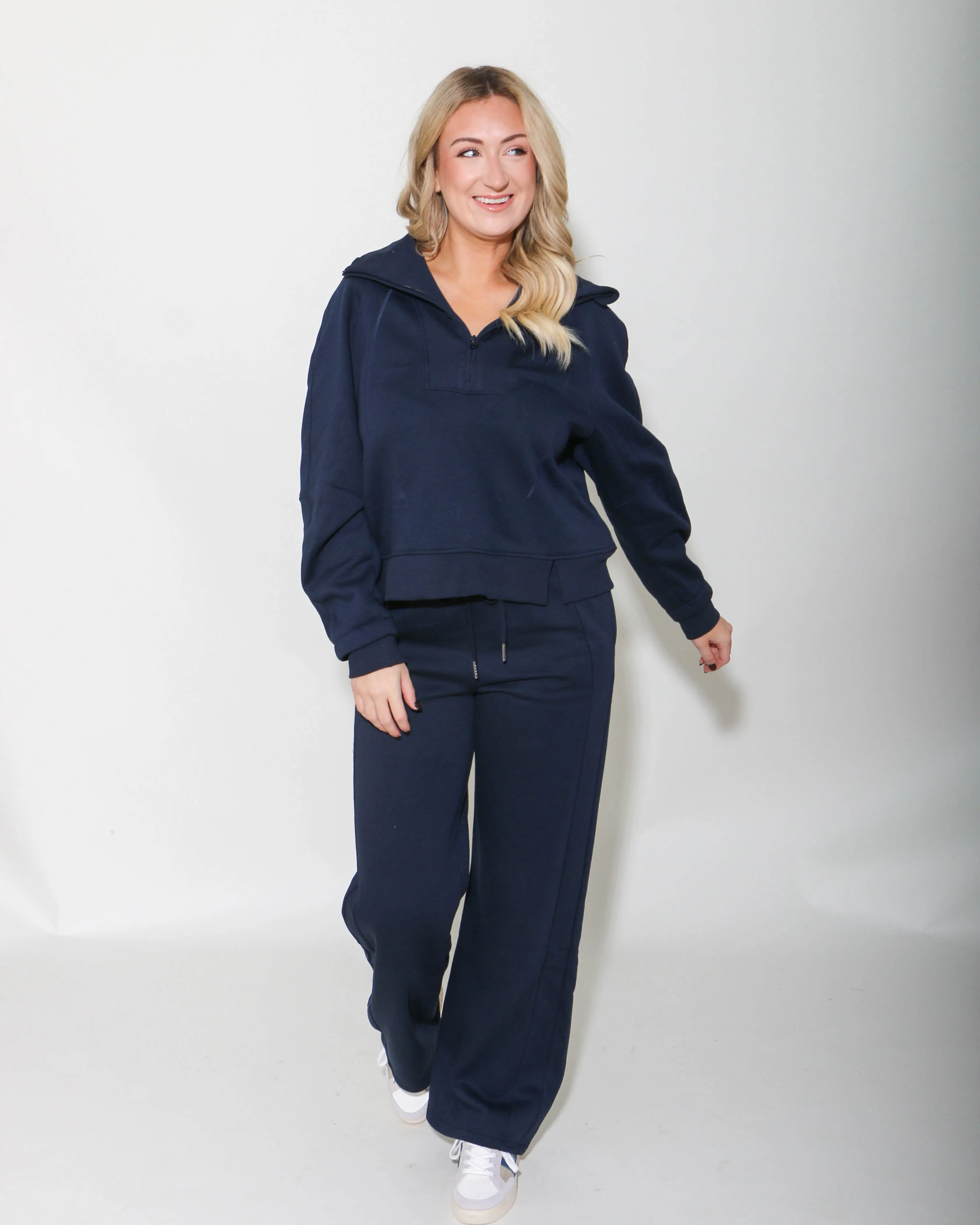 Half Zip Sweatshirt & Pants Set in Midnight