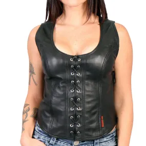 Hot Leathers VSL3003 Ladies Lace-Up Halter Top Leather Vest