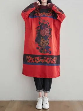 I Won't Give Up High Neck Art Sweater Dress