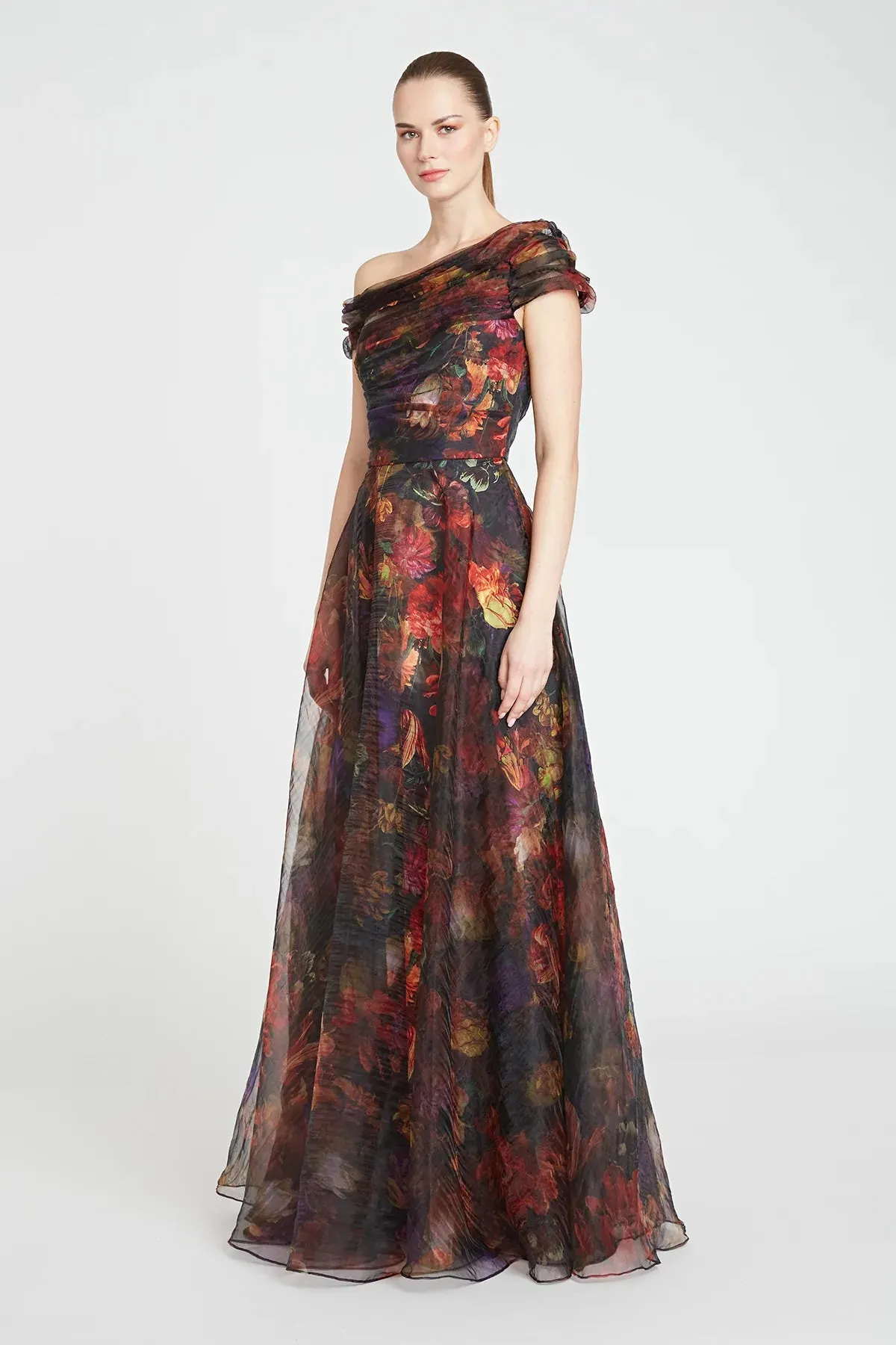 Jada Wrap Draped A Line Gown - Danish Botanic