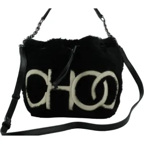 Jimmy Choo Black Leather Top Handle and Shoulder Bag