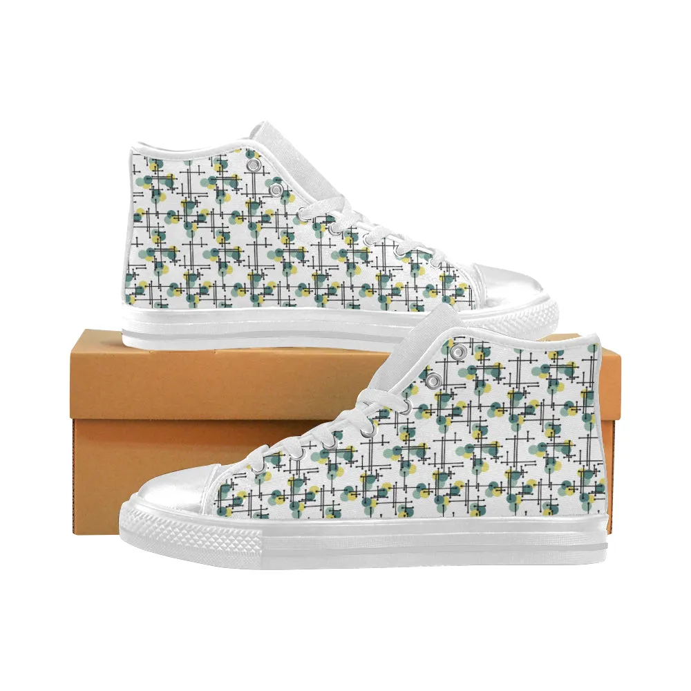 Kids's Molecule Art Polka Print Canvas High Top Shoes