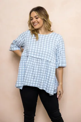 Kingsley Top | Sky Check | FINAL SALE