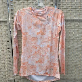 Lady's Long Sleeve Tropical Solar Top - Peach Pattern