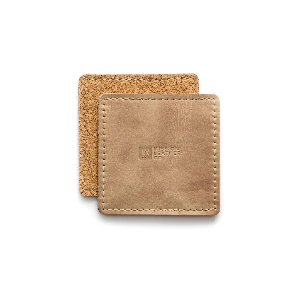 Leather Coaster Set - Square