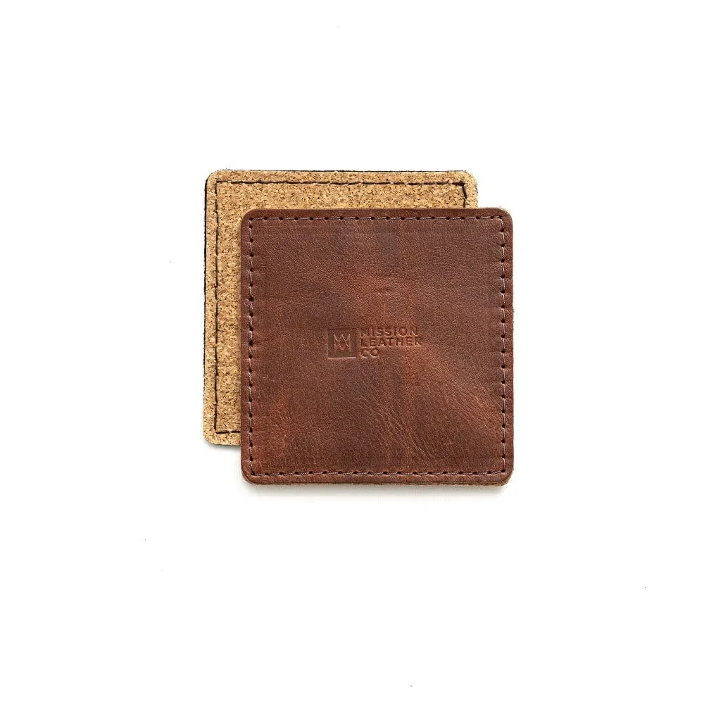 Leather Coaster Set - Square