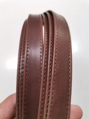 Leather crossbody straps, shoulder bag straps folded and stitched width 2cm/0,8 inch, thick. 2,2mm/5 Oz