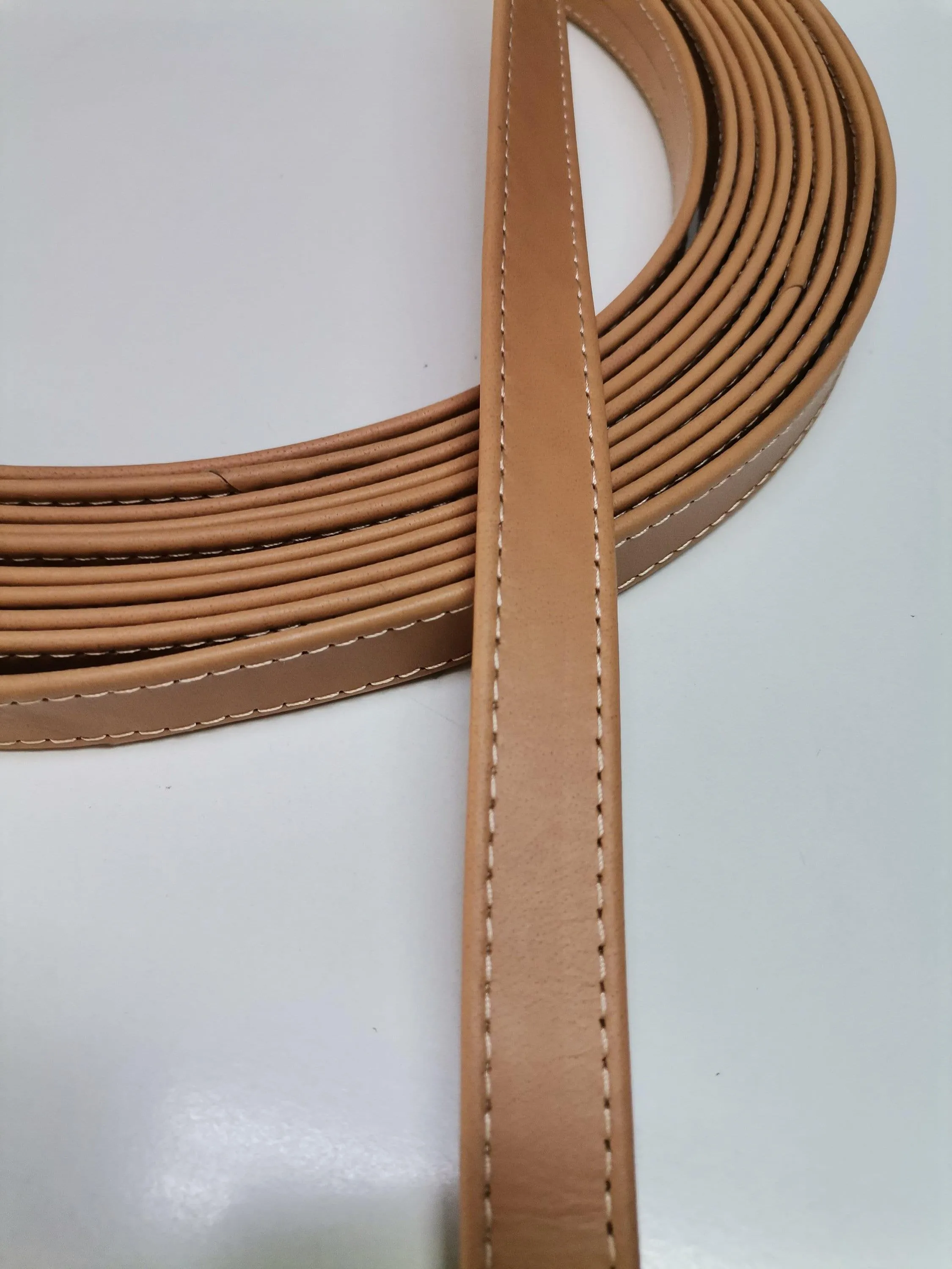 Leather crossbody straps, shoulder bag straps folded and stitched, width 2cm/0,8 inch, thick. 3,2mm(8oz),