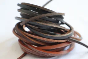 Leather laces, Squared leather shoe laces, Leather cords thick and strong, Length 130cm(51") width 3 mm(6 oz) thick 3mm(6 oz)