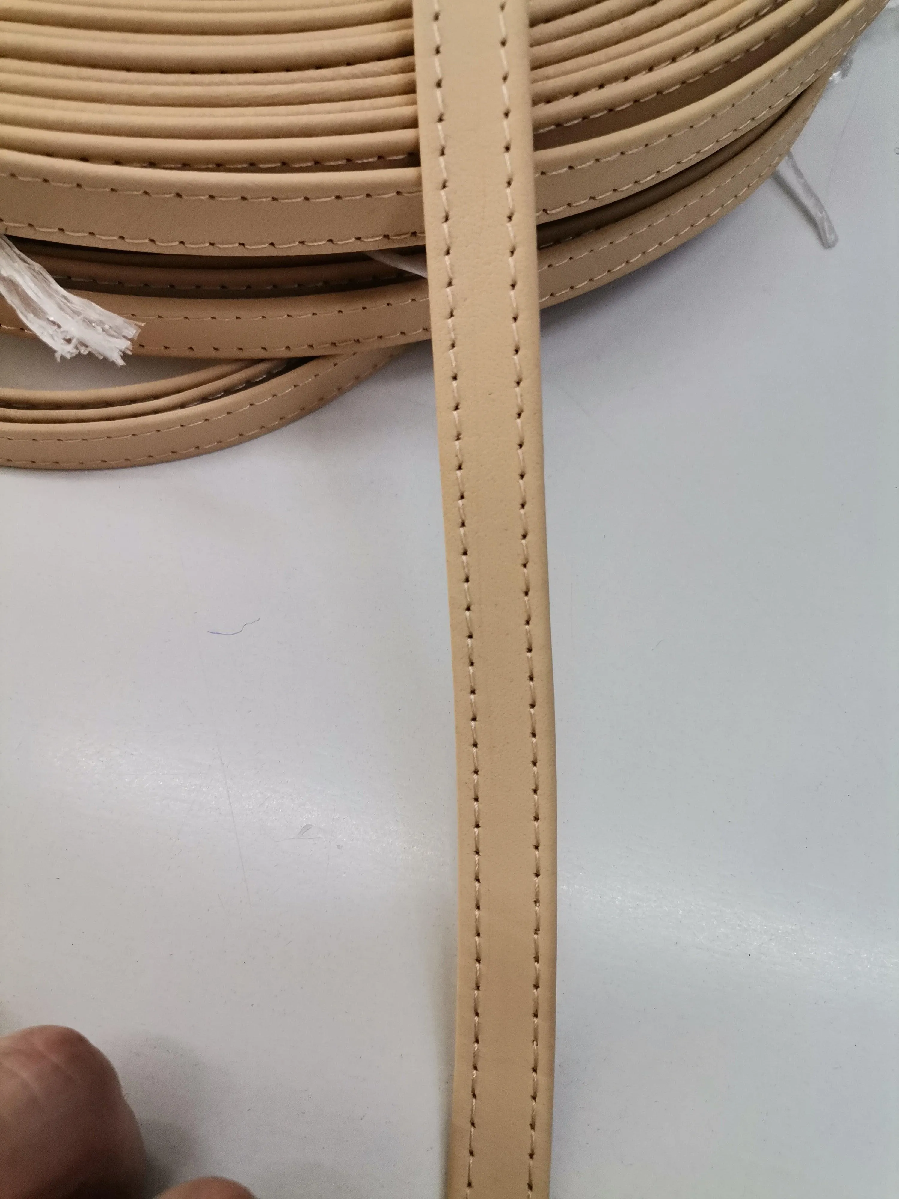 Leather straps width 1,5cm, Genuine full grain stitched leather straps, thickness 2,2mm(5 oz), Leather strips, Straps for bags and DIY