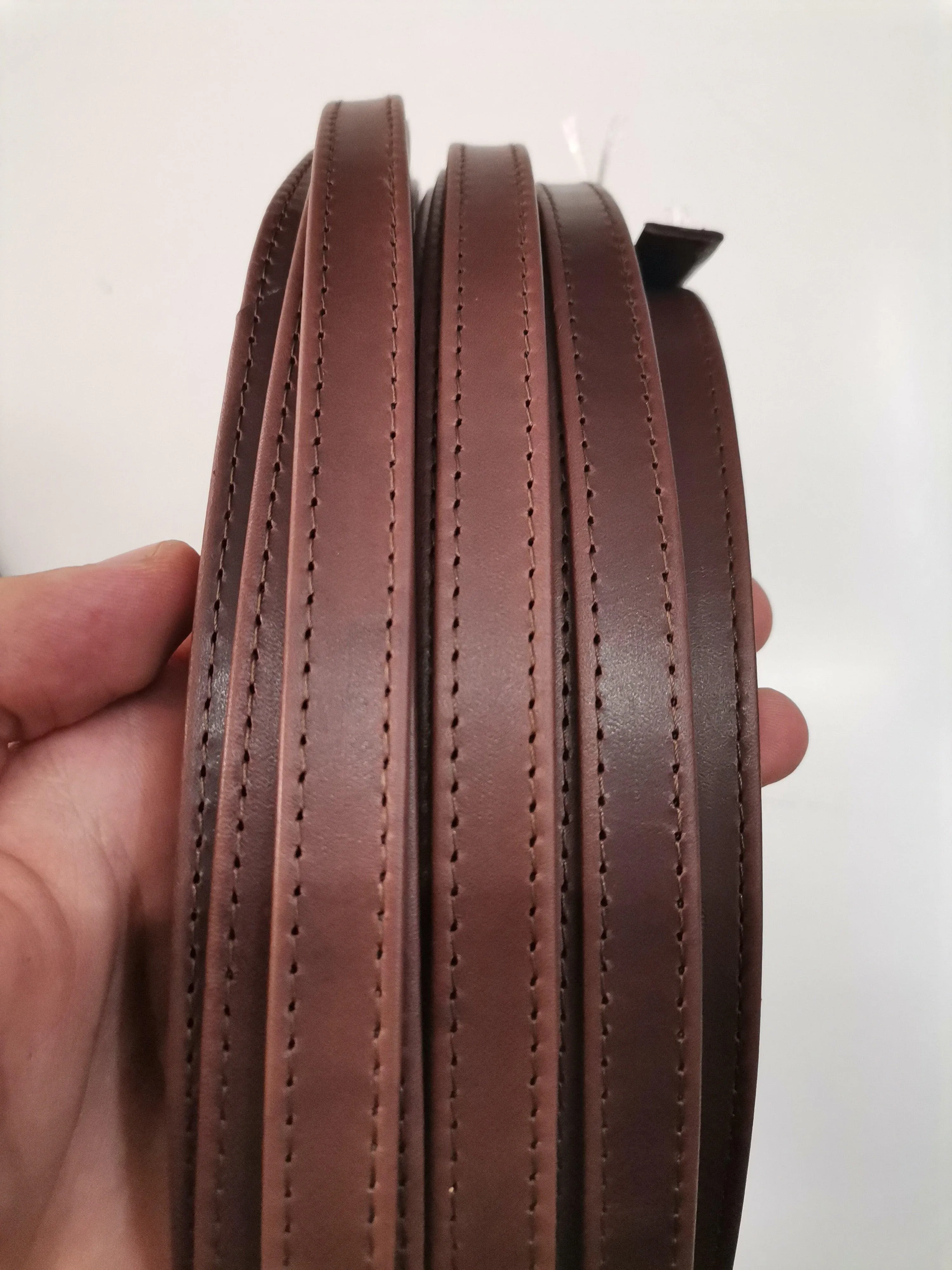 Leather straps width 1,5cm, Genuine full grain stitched leather straps, thickness 2,2mm(5 oz), Leather strips, Straps for bags and DIY