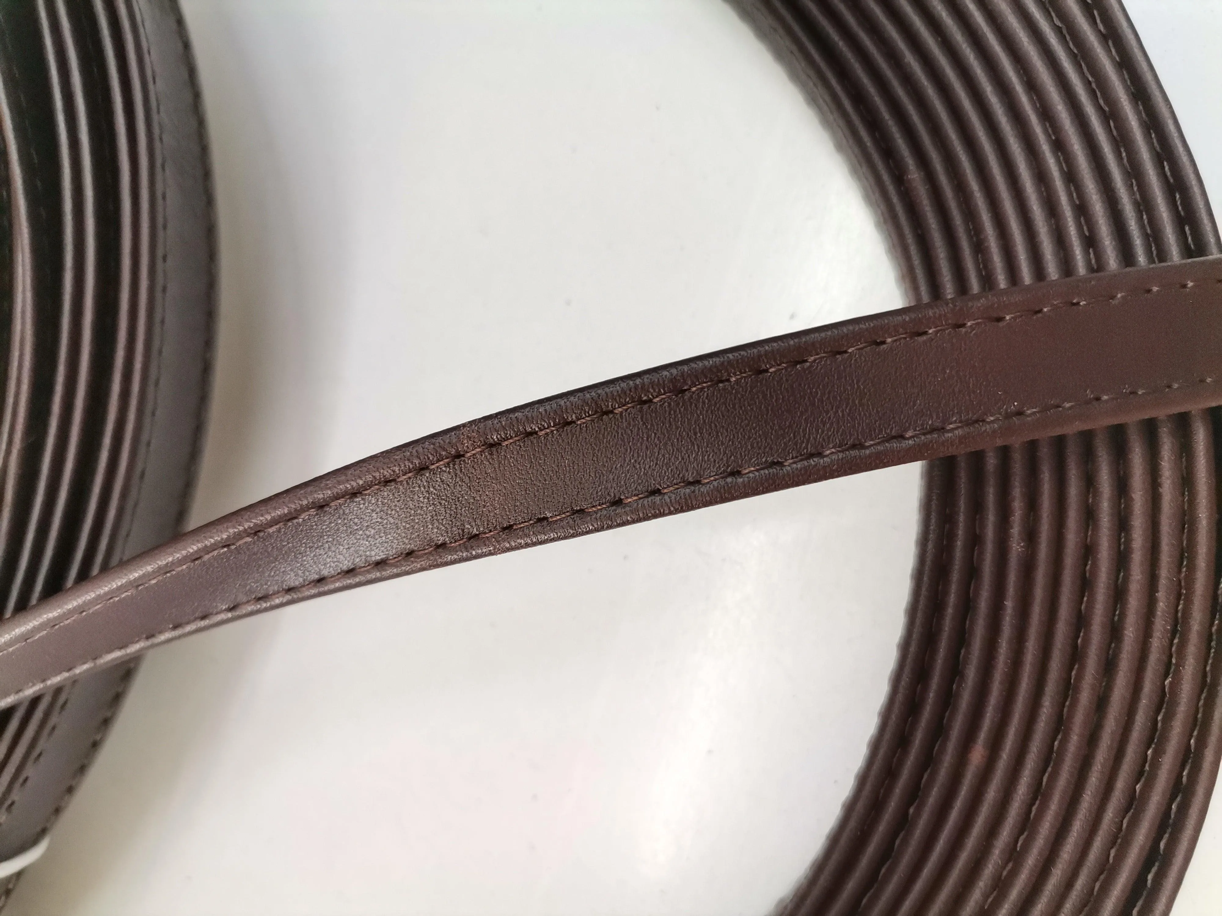 Leather straps width 1,5cm, Genuine full grain stitched leather straps, thickness 2,2mm(5 oz), Leather strips, Straps for bags and DIY