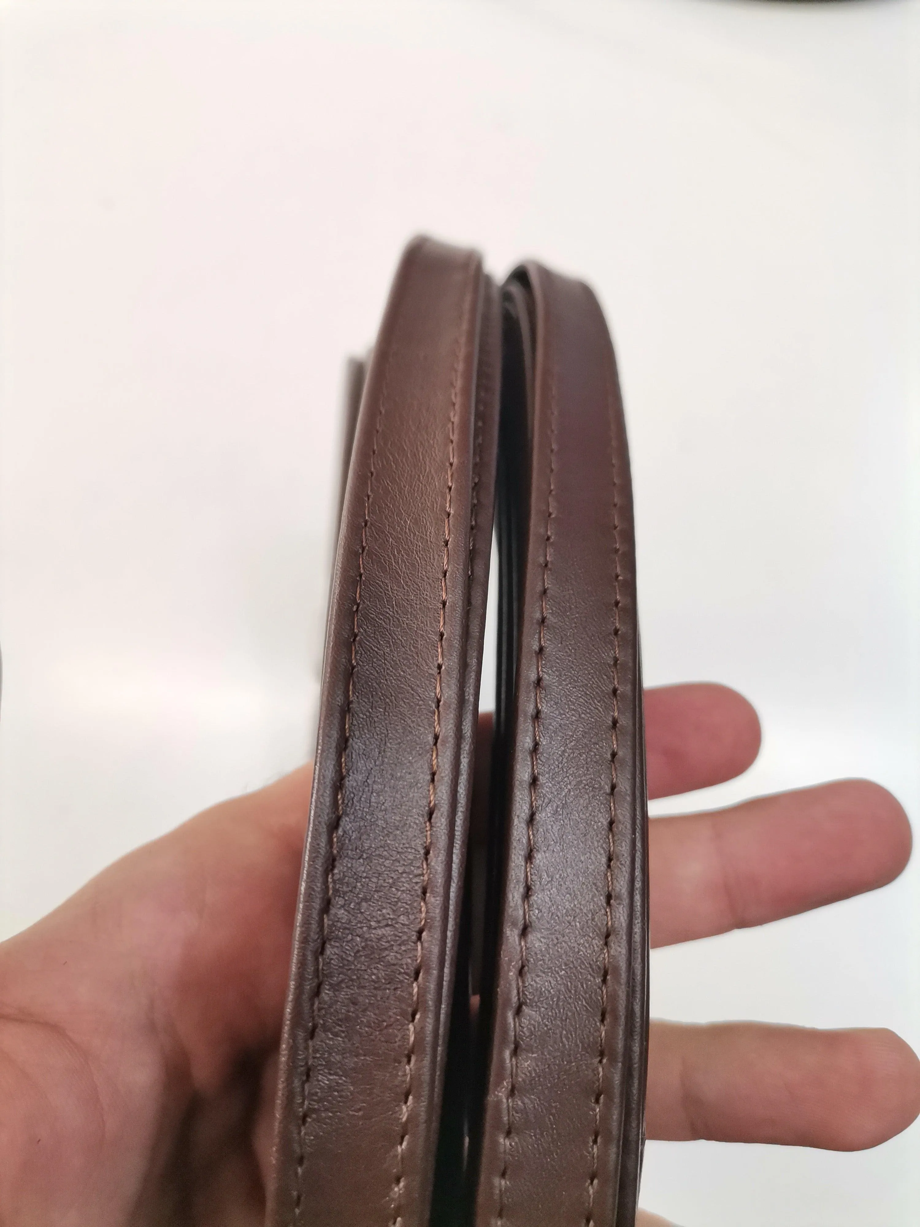 Leather straps width 1,5cm, Genuine full grain stitched leather straps, thickness 2,2mm(5 oz), Leather strips, Straps for bags and DIY