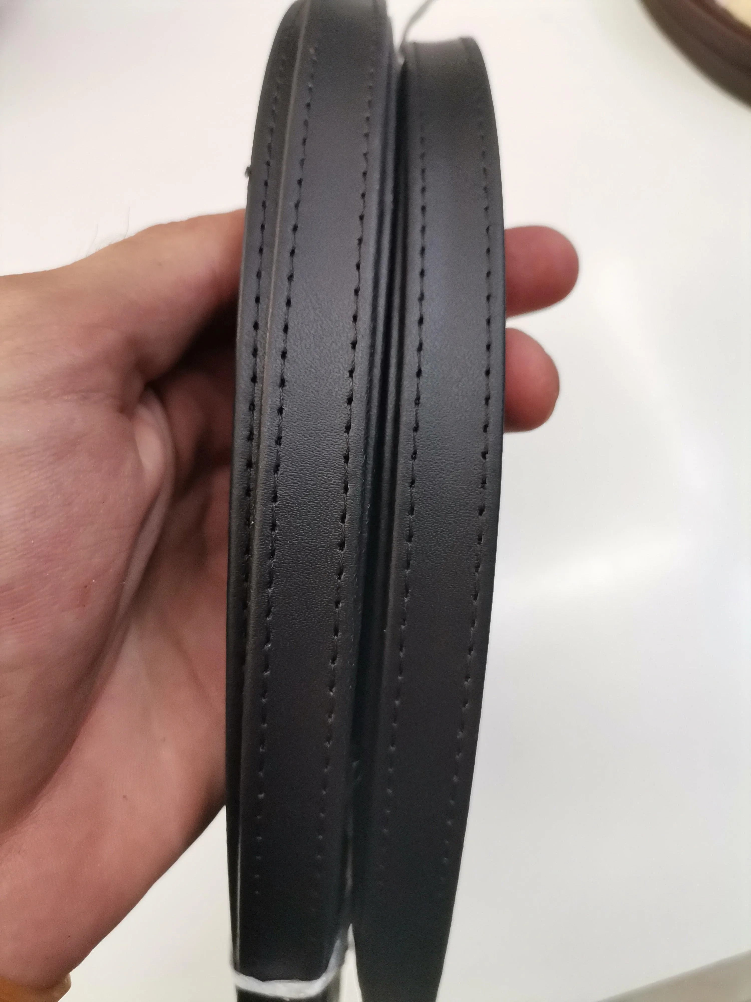 Leather straps width 1,5cm, Genuine full grain stitched leather straps, thickness 2,2mm(5 oz), Leather strips, Straps for bags and DIY