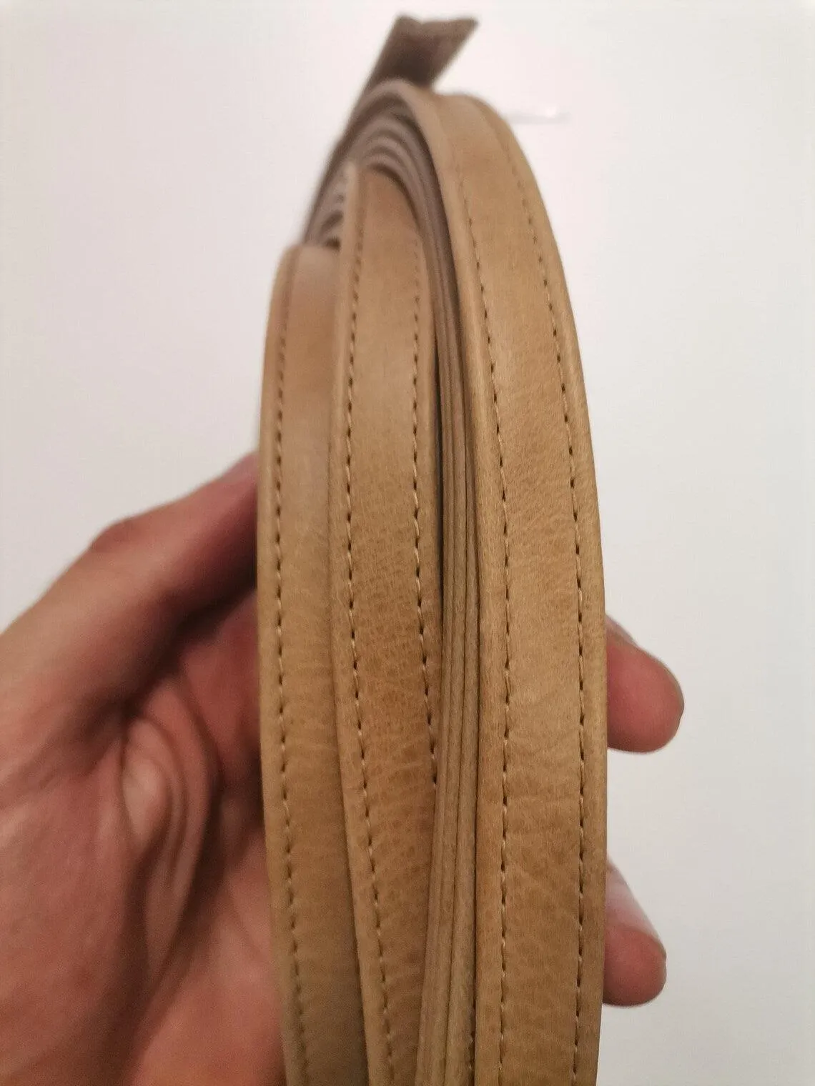 Leather straps width 1,5cm, Genuine full grain stitched leather straps, thickness 2,2mm(5 oz), Leather strips, Straps for bags and DIY