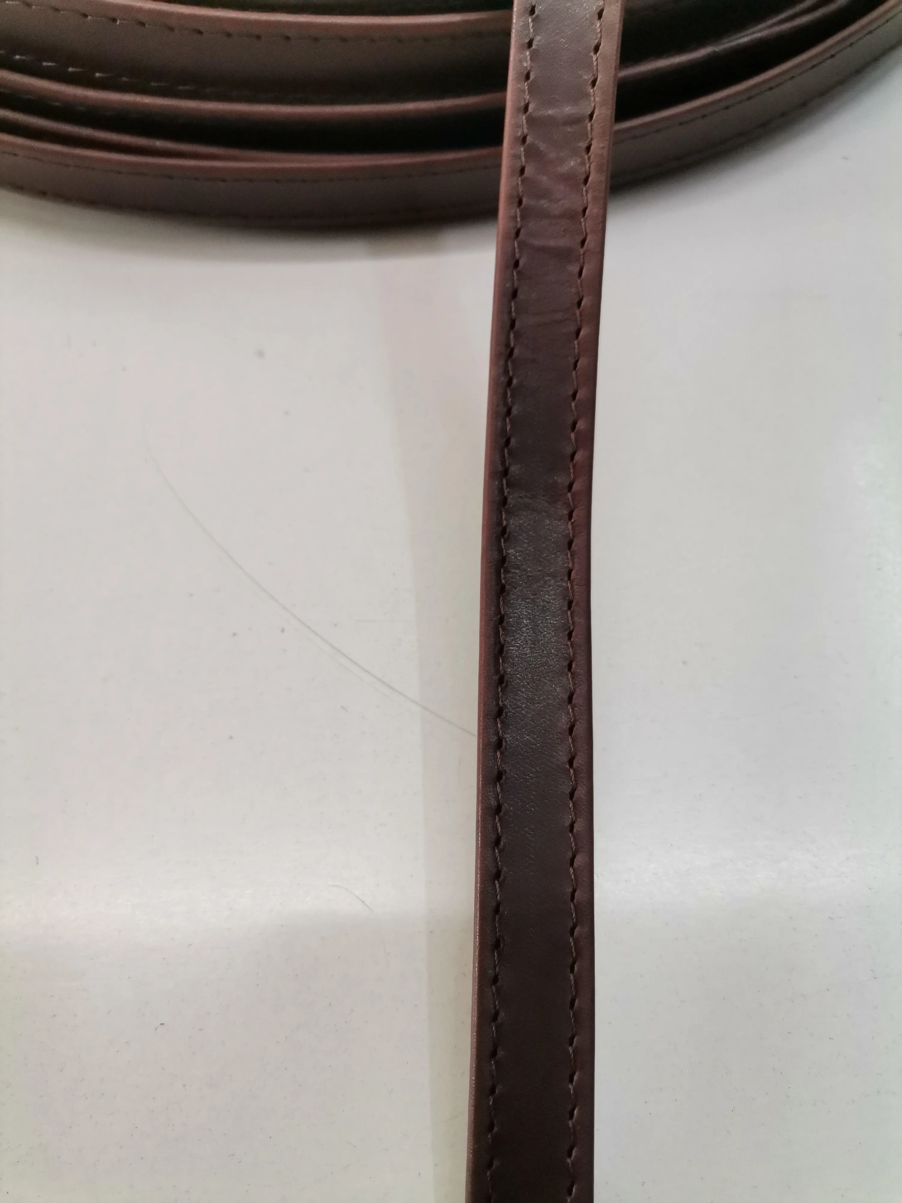 Leather straps width 1,5cm, Genuine full grain stitched leather straps, thickness 2,2mm(5 oz), Leather strips, Straps for bags and DIY