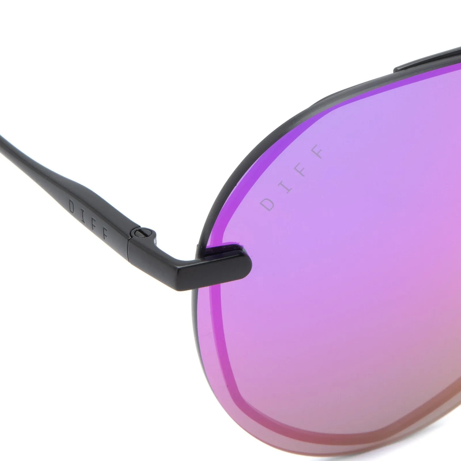 LENOX - MATTE BLACK   PURPLE MIRROR SUNGLASSES