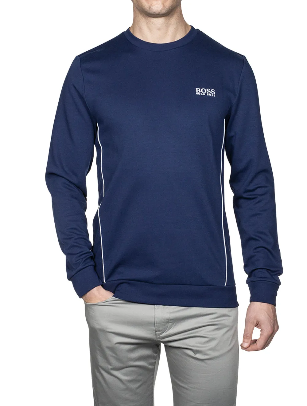 Logo Loungewear Sweatshirt In Cotton-Blend Piqu�� Blue/424