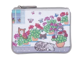 Mala Leather Santorini Cats Coin and Card Purse