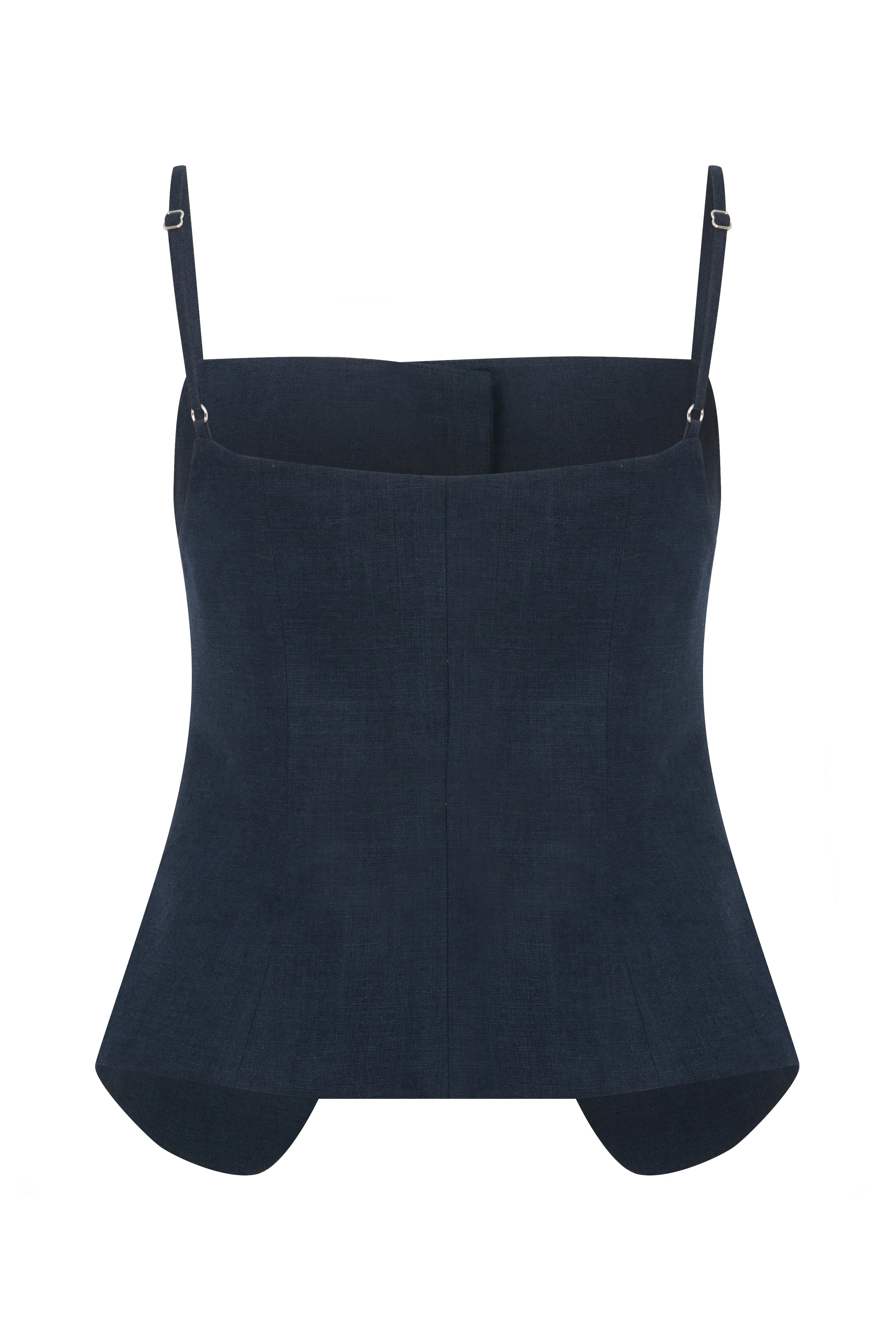 Marona Linen Top in Dark Navy