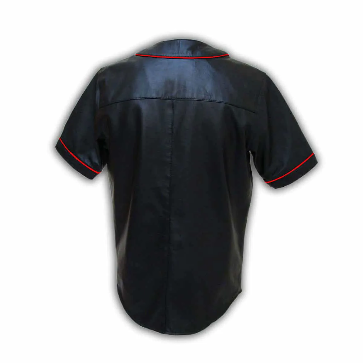 Mens Base Ball Jersey Style Shirt Soft Sheep Black Leather - BBS1